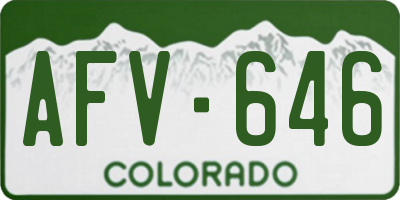 CO license plate AFV646