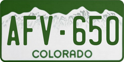 CO license plate AFV650