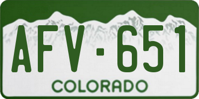 CO license plate AFV651
