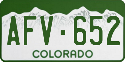 CO license plate AFV652