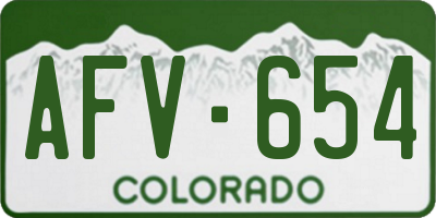 CO license plate AFV654
