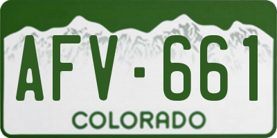 CO license plate AFV661