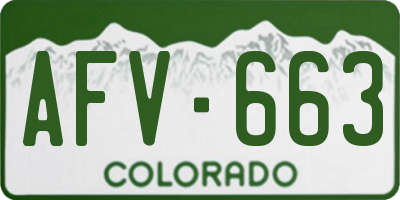 CO license plate AFV663