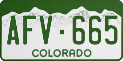 CO license plate AFV665