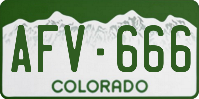 CO license plate AFV666