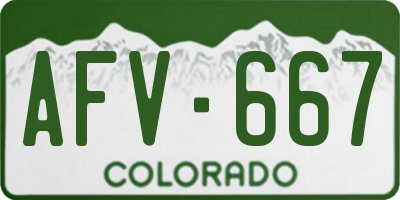 CO license plate AFV667
