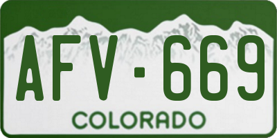 CO license plate AFV669