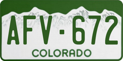 CO license plate AFV672