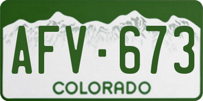 CO license plate AFV673