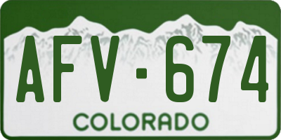 CO license plate AFV674