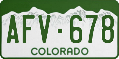 CO license plate AFV678