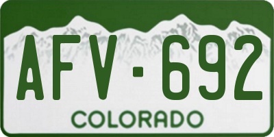 CO license plate AFV692