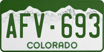 CO license plate AFV693