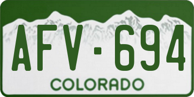 CO license plate AFV694