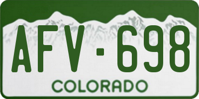 CO license plate AFV698