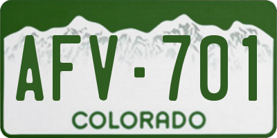 CO license plate AFV701