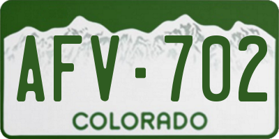 CO license plate AFV702