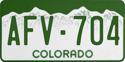 CO license plate AFV704