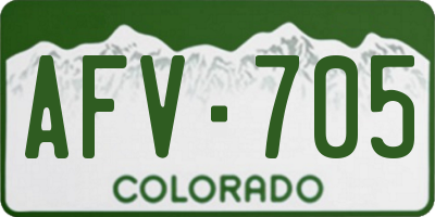 CO license plate AFV705