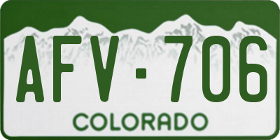 CO license plate AFV706