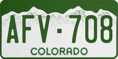 CO license plate AFV708