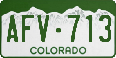 CO license plate AFV713