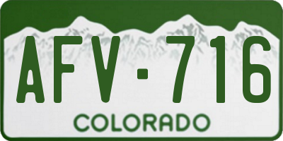 CO license plate AFV716