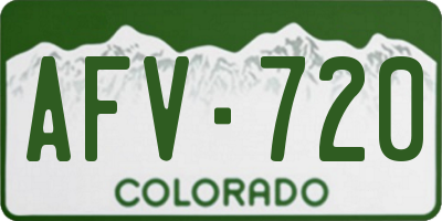 CO license plate AFV720