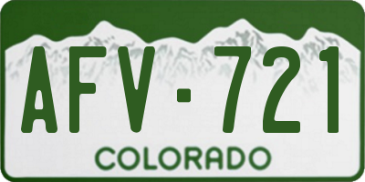 CO license plate AFV721