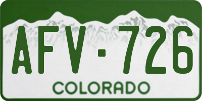 CO license plate AFV726