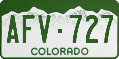CO license plate AFV727