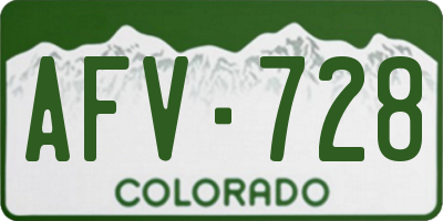 CO license plate AFV728