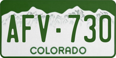 CO license plate AFV730