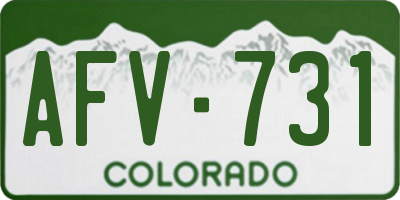 CO license plate AFV731