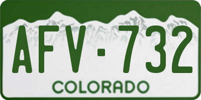 CO license plate AFV732