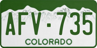 CO license plate AFV735