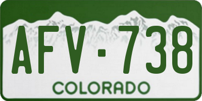 CO license plate AFV738