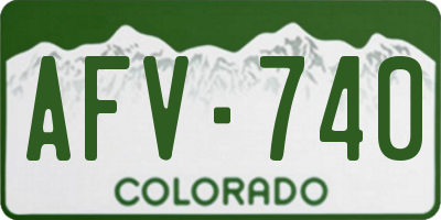 CO license plate AFV740