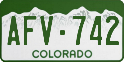 CO license plate AFV742