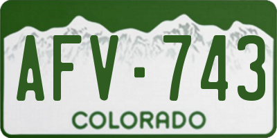 CO license plate AFV743