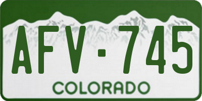 CO license plate AFV745