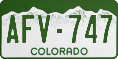 CO license plate AFV747