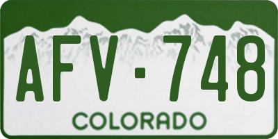 CO license plate AFV748