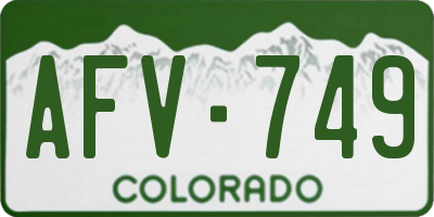 CO license plate AFV749