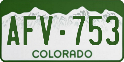 CO license plate AFV753