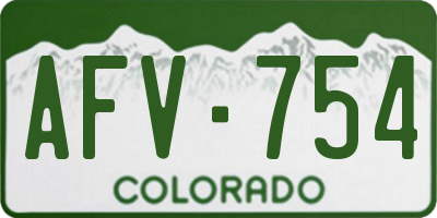 CO license plate AFV754