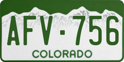 CO license plate AFV756