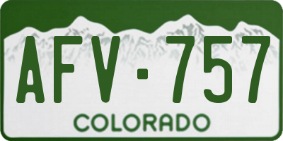 CO license plate AFV757