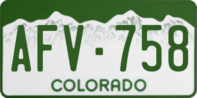 CO license plate AFV758