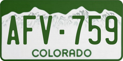 CO license plate AFV759